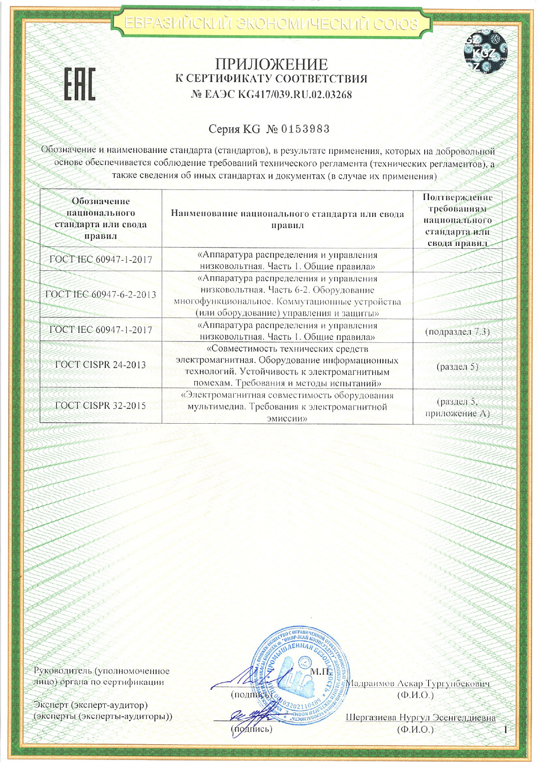 Работаем с Евразийским союзом сертифицированно.