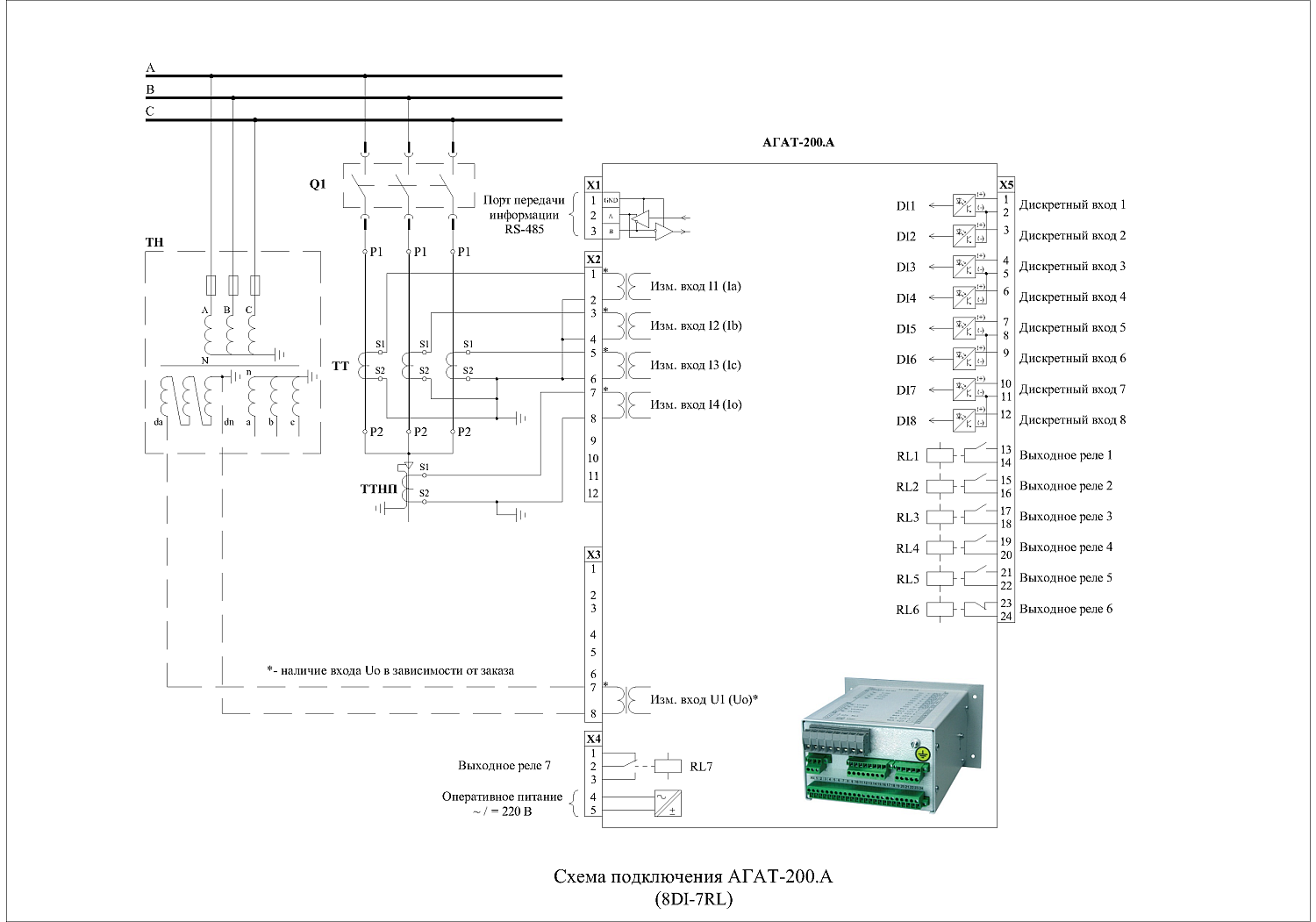 Микропроцессорное устройство релейной защиты - Агат-200.А