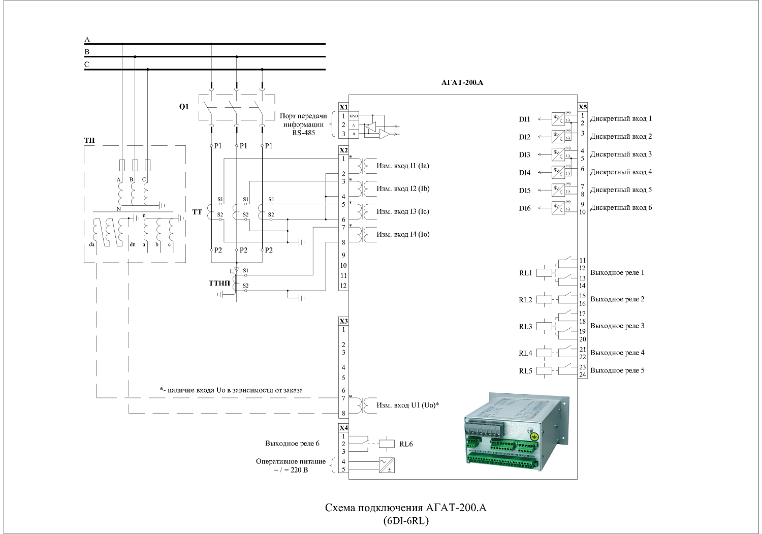 Микропроцессорное устройство релейной защиты - Агат-200.А